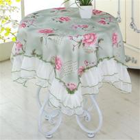 Tablecloth Square Lace Cover Bedside Table Cover TV Cover Washing Machine Cover Refrigerator Cover Small Round Table Dust Cover 110*110cm