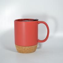 Cork Bottom Ceramic Cup Matte With Plastic Lid Popular Simple Solid Color Feng Shui Cup 301-400ml