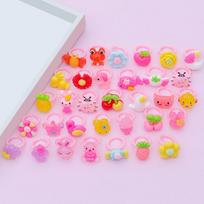 Children's Little Girl Cartoon Ring Cute Ring Bracelet 10pc One Size rožinė