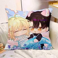 The Mermaid Has Fallen Baichu Xiaobai Lanbo Animation Peripheral Pillow Pillow Pillow Bedside Sofa Sitting Cushion Flannel 45x45cm double-sided [with pillow core]