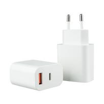 Certified Fast Charging PD 20W QC3.0 Charger USB-C Travel Power Adapter Dual Port Charger for IPhone Android EU balta