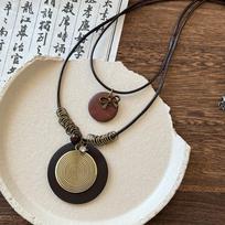 Tassel Bohemian Style Choker Wood Long Sweater Chain Elegant Ethnic Style Necklace  Decoration Style2