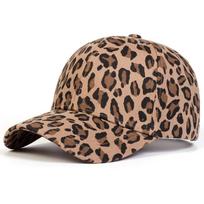 Soft Baseball Visor Hat Leopard Print Sun Bonnet Casual Long Brim Visors  Autumn chaki