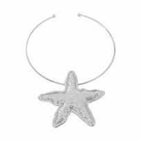 Charm Starfish Pendant Metal Choker Bohemian Gold Jewelry  Collarbone Chain sidabras