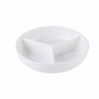 Round Divided Food Tray White Ceramic Salad Plate Snack Serving Platter  Kitchen Dinnerware Plate