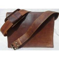 Brown Men's Leather Messenger Bag Shoulder Laptop Bag Briefcase Genuine Vintage 11x15x4 ruda