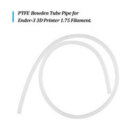 PTFE Tube 2mm ID 4mm OD 40cm Length for Ender 3 3D Printer 1.75mm Filament, 1pc balta