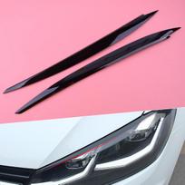 DWCX 2vnt ABS juodos spalvos priekinių žibintų antakių vokų dekoravimo dangtelio apdaila, tinkama VW Golf 7 VII GTI GTD GTE R MK7