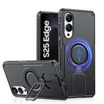 For Samsung Galaxy S25 Edge With 360° Spin Stand,Military Grade Protection,Fit for Magsafe,Shockproof Case With Kickstand-Purple juoda
