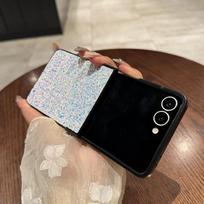 for Samsung Flip7 Fashion Glitter Gradient Case for Samsung Galaxy Z Flip 7 6 5 4 zflip Shiny Hinge Protection Shockproof Cover Galaxy Z Flip4