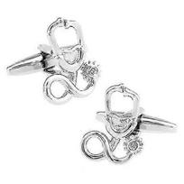 Silver men's cufflinks stainless steel cufflinks, stethoscope men's cufflinks set men's jewelry gift,zx