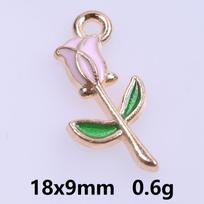 Pink Love Girl Accessories Enamel Bulk Charms For Jewelry Making Supplies Moon/Flower/Butterfly Pendants Charm DIY Earring Craft
