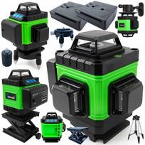 Kryžminis lazerinis nivelyras, žalias spindulys, savaime išsilyginantis, 4D 360°, 2 baterijos
