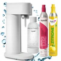 Vandens prisotinimo aparatas MySoda Woody, balta, 1 l butelis, 2 SodaTaste kapsulės
