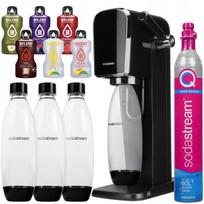 Vandens gazavimo aparatas SodaStream ART juodas, su 3 buteliais ir skonio paketėliais
