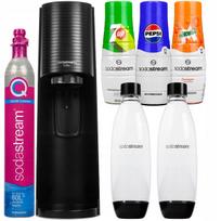 Sodastream Terra juodas gazuotuvo rinkinys su 2 buteliais ir sirupais