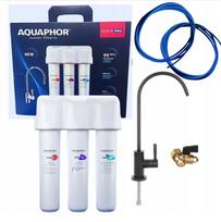 Vandens minkštinimo filtras po kriaukle AQUAPHOR ECO H PRO su juodu čiaupu