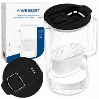 Stiklinis vandens filtras ąsotis Wessper D4 MINI, 2 l, juodas