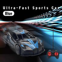Children's remote control racing car four-way racing high-speed remote control car boys' car sports car model without battery mėlyna