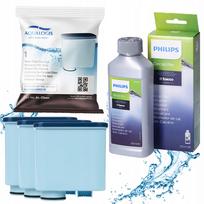 Vandens filtrų rinkinys Saeco Philips AL-Clean, 3 vnt. + 250 ml nukalkinimo skystis