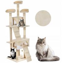 Draskyklė katėms Funfit Home&Office, 170 cm, 5 aukštų, smėlio spalvos, sizalio