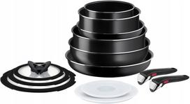 Puodų rinkinys TEFAL Ingenio Easy Cook'N Clean, 13 dalių, su rankena, tinka dujinėms viryklėms