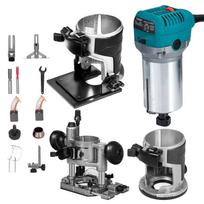 Maršrutizatorius 800W, kintamo greičio, 30000 RPM, su 1/4" ir 3/8" griebtuvais, nardinama ir pasukama bazė, 220V