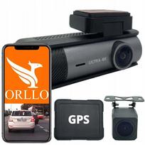 Vaizdo registratorius ORLLO RX700PRO, priekinė 4K, galinė Full HD kamera, GPS, WiFi