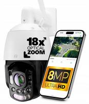 Lauko kamera su WiFi, 8MP, 4K, 18x optinis priartinimas, 150 m IR aptikimas