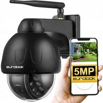 Išmanioji lauko IP WiFi kamera, 5MP, juoda, su metaliniu korpusu, pasukama