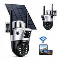 Lauko 4K HD saulės kamera, 8MP, dvi objektyvai, WiFi, kortelių palaikymas
