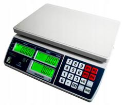 Elektroninės prekybinės svarstyklės, legalizuotos, 6/15 kg, dviguba skalė