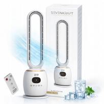 Stulpinis beventilis ventiliatorius su LED, baltas, nuotolinio valdymo pultas, laikmatis