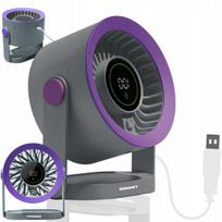 USB-C stalo ventiliatorius, tylus mini ventiliatorius su LCD ekranu