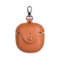 Durable Leather Earphone Case for  QuietComfort Earbuds 2 Anti-dust Protective Shell with Keychain for Daily Use šviesiai ruda spalva