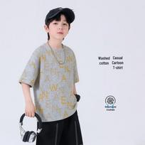 Yoyo Fairy Tale Boys' Cotton Short Sleeve T-Shirt 130 pilka