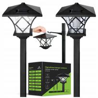 Saulės sodo žibintai LED su tamsos jutikliu, 150 cm, 2 vnt.