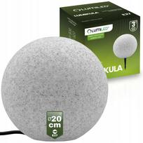 Lauko lempa BALL 20 cm, LED E27, akmeninė, su laidu, 230V