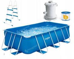 Didelis stačiakampis baseinas 400x200x100 cm su kopėčiomis