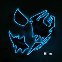 Halloween Costumes Cosplay Mask Men Women Full Face Mask Decorative Glowing Headwear Mask 19x18x8cm mėlyna
