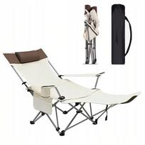 Sulankstoma sodo gultas su kojų atrama, smėlio spalvos, GARDEN LOUNGER
