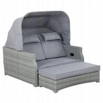 Lauko sofa-lova LOBOS II, 2 vietų, su pagalvėlėmis ir stogeliu