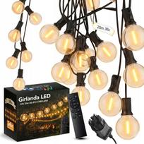 Sodo girlianda, 20 m, 36 LED lemputės E12, atsparus vandeniui laidas
