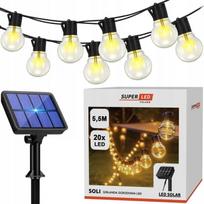 Saulės girlianda su 20 LED burbulų sodui