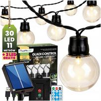 Sodo girlianda 10 m, 30 LED, saulės energija, su pulteliu