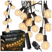 Lauko girlianda 30 m, 50 LED lempučių, E12, su nuotoliniu valdymu