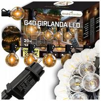Sodo girlianda 20 m, 36 LED lemputės E12 G40, nuotolinio valdymo pultas, reguliuojamas ryškumas, IP44, laikmatis