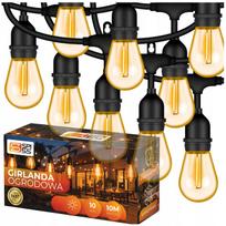 Lauko girlianda, 10 m, 10 LED E27 lemputės, atspari vandeniui