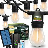 Saulės girlianda balkonui, terasai, 30 LED lempučių, 20 m, su pulteliu