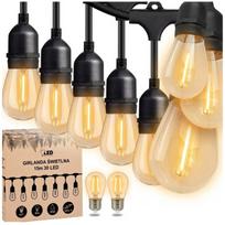 Lauko girlianda 15 m, 30 LED lempučių, storas laidas